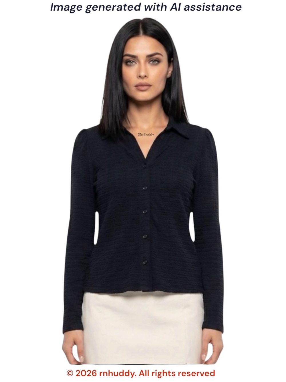 NWT Philosophy M deep navy textured button up top